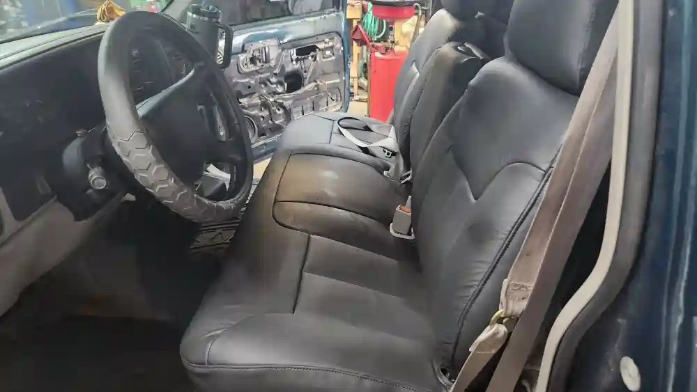 interior of  truck we worked on.